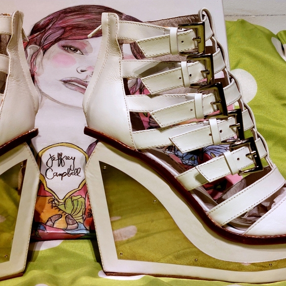 Jeffrey Campbell Shoes - Vtg Jeffrey Campbell white Clinic platform wedge, size 10, NWT